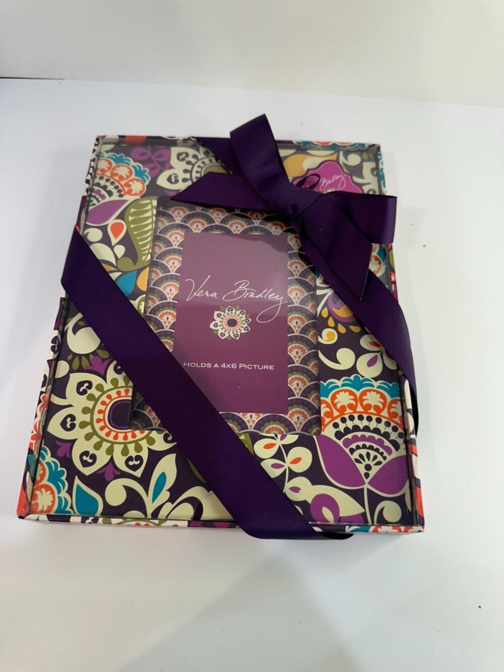 Vera Bradley Plum Crazy Picture Frame 4x6 Retired NWT - Picture 2 of 4